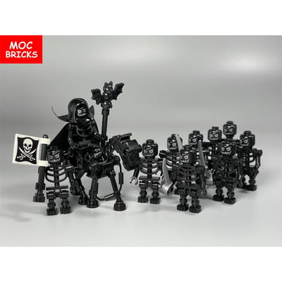 MOC Bakstenen DOE-HET-ZELF Dark Messenger Magiërs Groep Schedel Skelet Paard Thestrals Accessoires Gemonteerd Bouwstenen Kinderen Jongens