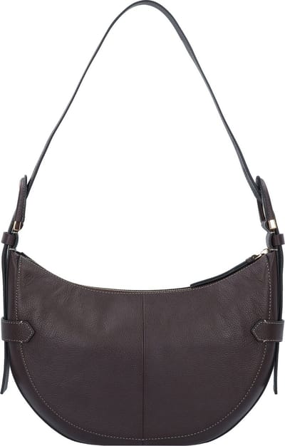 FOSSIL Leren Schoudertas Harwell Hobo Mink Donkerbruin