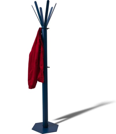 Gorillz Molto - Staande Kapstok - 18 kapstokhaken Staande Kleerhanger (175 x 35 x 40 cm) - Metaal- Blauw