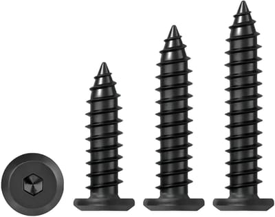Dailygoods- Zelftappende Schroeven 20 Stuks - Zwart - Meubelverbindingsschroeven - M6 x 40 mm - Hoogwaardig Koolstofstaal - Schokbestendig Ontwerp - Meubelschroeven