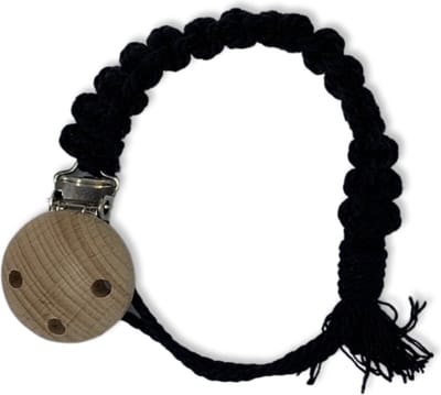 Macramé Speenkoord 'Square' - Zwart - Katoenkoord - Prijs per Stuk - Inclusief Verzendkosten