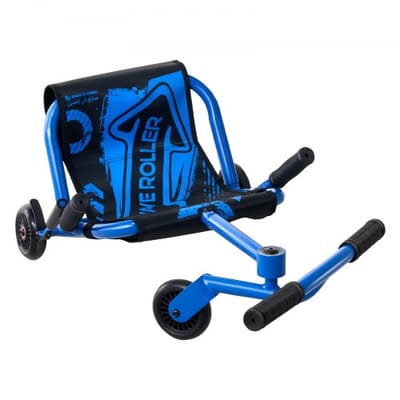 VEVOR Fun Vehicle met zigzagaandrijving, 68 kg draagvermogen, blauw, driewieler voor kinderen vanaf 4 jaar, metalen frame en 400D Oxford-stof, kleurrijke LED-verlichte wielen, in 3 standen verstelbare lengte, met remhendel.