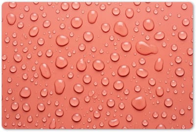 Placemats 45x30 cm - Placemat kunststof - 1 stuk - Water - Druppels - Roze - Borden onderleggers - Decoratie voor op tafel - Keuken tafeldecoratie accessoires - Vinyl onderlegger - Tafelversiering