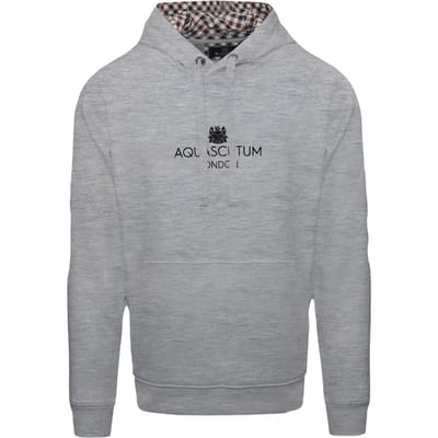 Aquascutum Heren Belettering Hoodie (Grijs)