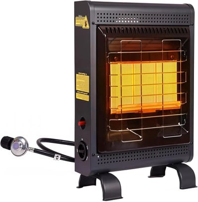 Propaanverwarming Buiten - Gasradiator Terras - Ruimte Verwarmen - 3 Modi 18000 BTU - 450 m² - Zwart