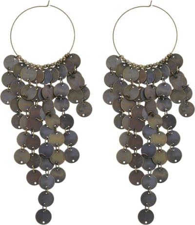 Behave - Oorringen met ronde hangers oud-goudkleur 14 cm - Nikkelvrij - Trendy sieraden