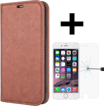 Rico Vitello Magnetische Wallet case Geschikt voor Apple iPhone 7/8/SE Kleur Bruin + gratis screen protector