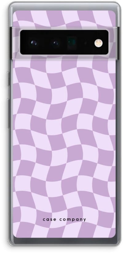 Case Company® - Hoesje geschikt voor Google Pixel 6 Pro hoesje - Grid Paars - Soft Cover Telefoonhoesje - Bescherming aan alle Kanten en Schermrand