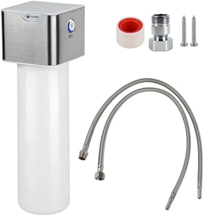 Dailygoods- Onder tafelwaterfilter Hoge prestaties - Waterfilter voor leidingwater - Compatibel met 1/2" en 3/8" kranen - Dubbele certificering NSF 42/53 - Levensduur filtercartridge 12 maanden - Afmetingen 38 x 18 x 14 cm