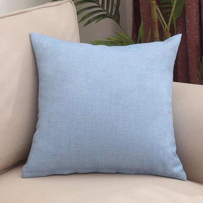 Dikke Linnen Stof Sierkussen Woonkamer Kussen Bankhoes Nachtkastje Rugkussen Auto Lendenkussenhoes Kantoor Gebruik Rughoes 55x55CM lichtblauwe kleur