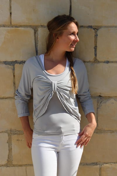 Long Sleeve dames-yoga shirt- top-licht grijs