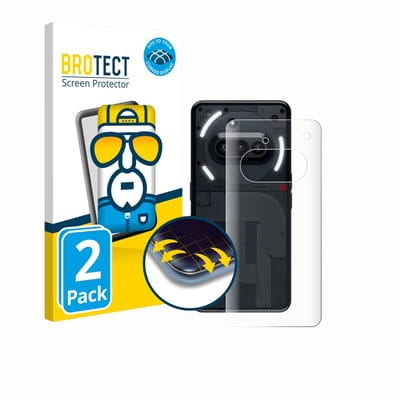 BROTECT - Screenprotector voor Nothing Phone (3a) (Achterkant) - Folie Beschermfolie transparant volledig dekking - 2 Stuks