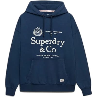 Superdry - Luxe Casual Geborduurde Relaxed Hoodie - Dames - Hoodies