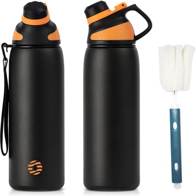 Unyqoos ® Stijlvolle Roestvrijstalen Drinkfles met Magnetisch Deksel en Handige Draagopties voor Elke Gelegenheid