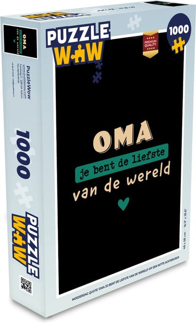 Puzzel Quotes - Oma jij bent de liefste van de wereld - Spreuken - Oma - Legpuzzel - Puzzel 1000 stukjes volwassenen