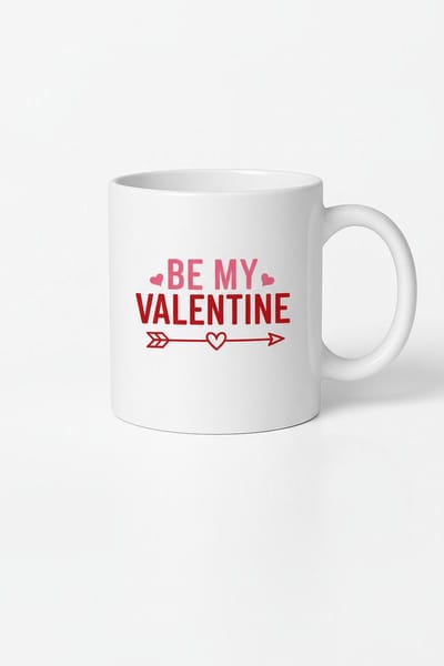 Valentijn Mok 'Be My Valentine' - Romantisch Cadeau met Hartjes & Pijl