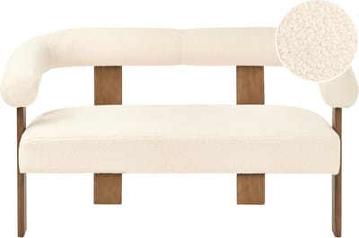 ILBRO - Tweezitsbank - Gebroken wit/Donkerbruin - Bouclé