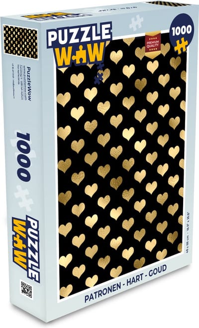 Puzzel Patronen - Hart - Goud - Legpuzzel - Puzzel 1000 stukjes volwassenen
