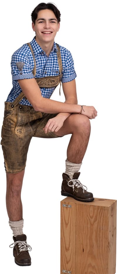 Oktoberfest Lederhose Urban Retro - Faux Leather Kort - Antik Bruin - Maat 50