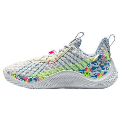 Curry Brand Curry Flow 10 Splash Party Heren Sneakers Wit Elektrisch Blauw Metallic Zilver 3026271-100 42.5 gray