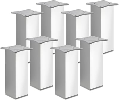 8 St. meubelpoot QUEBEC II 200 mm 65 x 65 mm gepolijst chroom meubelpoten van aluminium van Sotech