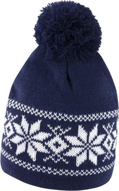 Muts Fair Isle knitted Navy White