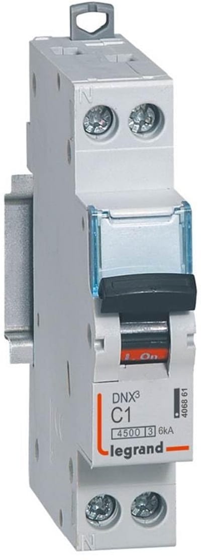 Zekering Automaat 1A C-karakteristiek 230V 1-polig + N Schroefklemmen
