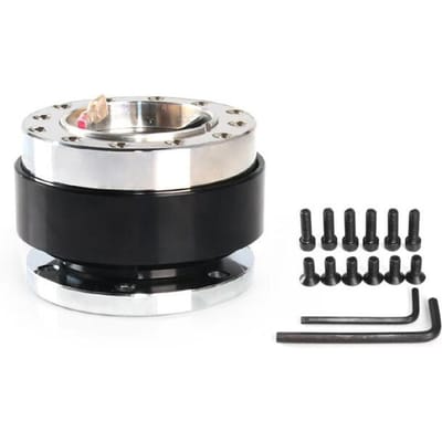 Stuurwiel Quick Release Hub Adapter Aluminiumlegering Snap Off Boss Kit met Schroefbouten Auto Auto zwart