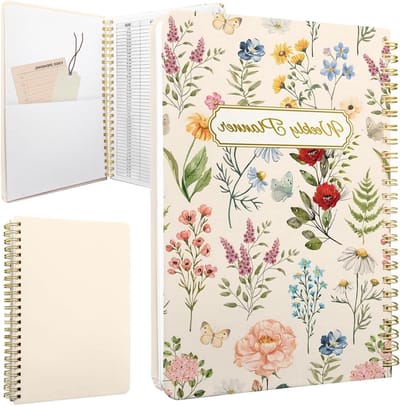 Wekelijkse Planner - Agenda Ongedateerd - Taken Organiseren - 52 Ongedateerde Weken - A5 Formaat - Vintage Bloem