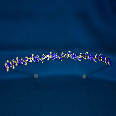 Couronne de mariée Tiare Couronne strass Voile de mariage Bandeau diamant Cérémonie de passage à l'âge adulte Anniversaire Princesse Accessoires pour cheveux blue