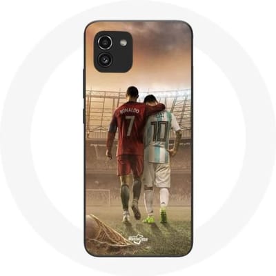 Coque - Maniacase - Samsung Galaxy A03 - Noir - Souple - Cristiano Ronaldo Messi GOAT noir