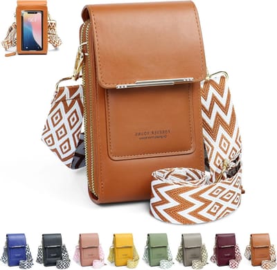Schoudertas voor Dames van PU Leer, Verstelbare Telefoon Tas met Brede Schouderband, Perfect als Crossbody Tas voor Dagelijks Gebruik en Cadeaus