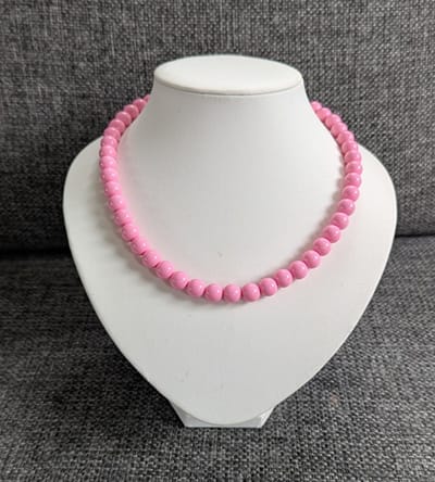 SWAN - halsketting - kralenketting - statement ketting - necklace - Milaan - kleine kralen - acryl - 10mm - licht roze - lichtroze