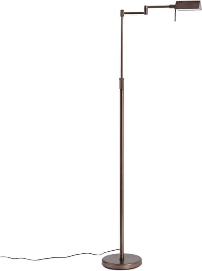 QAZQA notia - Moderne Dimbare LED Vloerlamp | Staande Lamp met Dimmer - 1 lichts - H 146 cm - Brons - Woonkamer | Slaapkamer | Keuken
