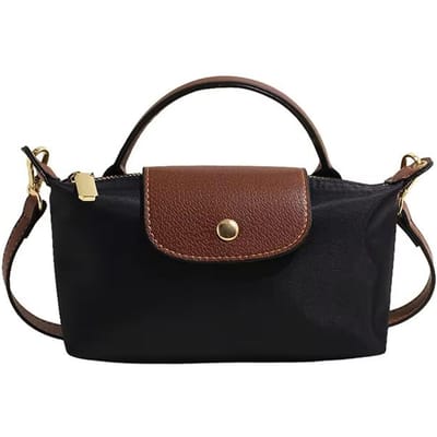 2025 Mini Dumpling Handtas voor Vrouwen Nylon Stof Modieuze Schouder Crossbody Mobiele Telefoon Tas voor Dames zwart