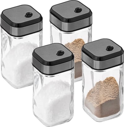 5Five Peper en zout setje - 2x - glas - 90 cl - setje van 2x stuks vaatjes per set