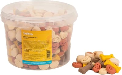 Boomy - Hondensnacks - Hondensnoepjes - Krokante hondenkoekjes in hersluitbare emmer - Cookie mix - 1,3kg