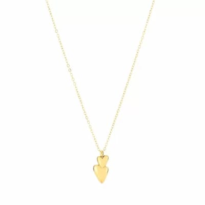 Bijoutheek Collier 2 Harten Goud