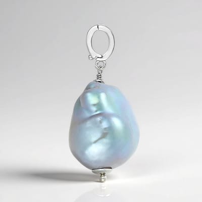 Cavill - Zilveren Hanger met Grote Zoetwaterkweekparel 925 Sterling Zilver Rhodium Verguld - Elegante Organische Parel Sieraden - Handgemaakt