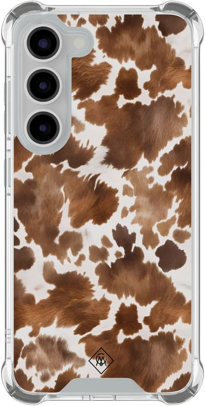 Casimoda® hoesje - Geschikt voor Samsung Galaxy S23 - Koeienprint - Shockproof case - Extra sterk - TPU/polycarbonaat - Multi, Transparant