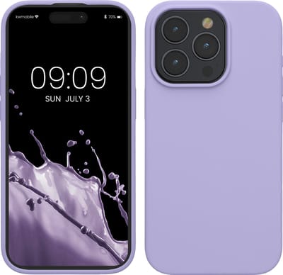 kwmobile Case voor iPhone 15 Pro - Slank TPU-Hoesje met Zachte Afwerking - In lavendel
