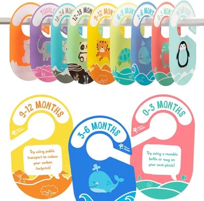 Planet Buddies - Kindergarderobeverdelers, verpakking van 18 stuks - Kledingkast kinder/baby -Kledingkast - kinderen - slaapkamer - opruimen