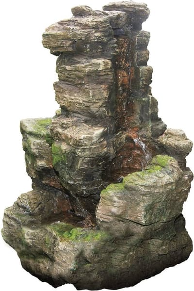 Waterornament - Voor buiten - Tuin - Water Fontein Met Lichten - Waterval Ontwerp - Kamerfontein - Tuindecoratie - Met Pomp - 59 x 47 x 31 cm