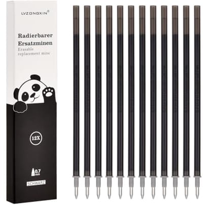 Reservevullingen blauw 12 stuks 0,7 mm uitwisbare inktrol