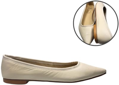 Stravers – Ballerina Spits Room Wit Maat 45 Dames Grote Maten Ballerina's