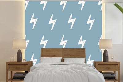 Behang - Fotobehang Jongens - Patronen - Kinderen - Bliksem - Breedte 240 cm x hoogte 240 cm