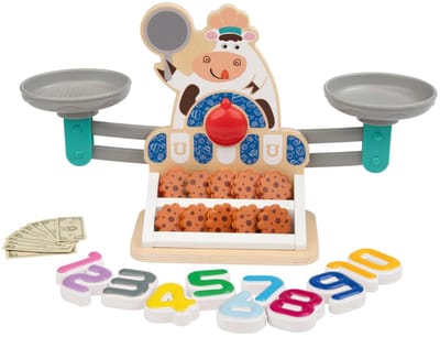 Playtive Houten gemotoriseerd keukenspeelgoed - Weegschaal 31 delige set