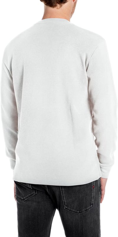 Replay Heren Longsleeve regular fit Wit M Ronde Hals Volwassenen