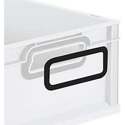 Schäfer Shop Pure greepring ColorClip voor Euroboxen uit de Economy-serie 400 x 300 en 600 x 400, kunststof, zwart, 2 stuks