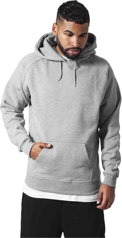 Urban Classics Blank Hoody Heren Trui met capuchon - grijs - XXL